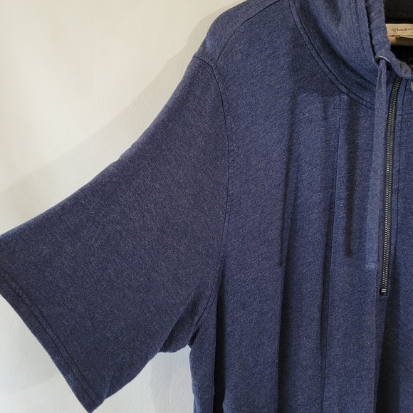 Cj Banks Women Plus Sz Soft Stretchy Lagenlook Top 3X Cowlneck Zip-Up Drawstring - Picture 5 of 12